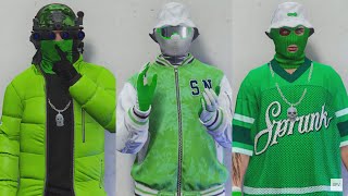 GTA V  5 Easy Tryhard Outfits Tutorial 80 Green Outfits 2022 [upl. by Duahsar]