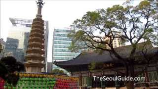 Jogyesa Temple a Buddhist temple near Insadong Seoul South Korea [upl. by Acirre240]