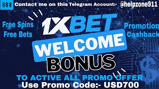 1xbet new promo account and active all tipe of promotions Free bet Free spin Cashback [upl. by Dora474]