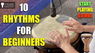 10 Rhythms for Beginners  Start Playing Djembe [upl. by Mackay]