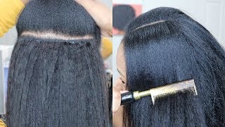 YOU CANT TELL ISSA WEAVE quotOld Skoolquot Glue In Weave Tutorial  Asteria Kinky Straight Hair [upl. by Hamforrd]