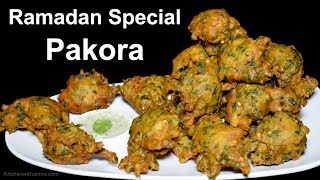 Pakora Recipe  Palak Pakora Recipe by Kitchen With Amna  Special Ramadan Recipe [upl. by Hctud]