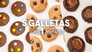 5 GALLETAS en 1 minuto al MICROONDAS 🍪❤️ Postres SIN HORNO [upl. by Hamilton]