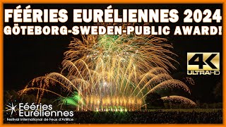 ⁴ᴷ Fééries Euréliennes 2024  Göteborg  Sweden  Suède  Feu dartifice fireworks feuerwerk [upl. by Enilaf296]