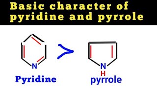 Basic character of pyridine and pyrrole [upl. by Bille]