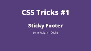 CSS Tricks 1  Sticky Footer minheight 100vh Shorts [upl. by Gnah]