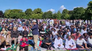 Eid AlAdha prayer United Kingdom Cardiff Roath Rec 16th June AlManar and Darul Isra Centre [upl. by Ytisahc]