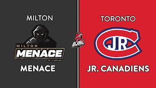 OJHL Highlights  Milton Menace VS Toronto Jr Canadiens  November 24 2024 [upl. by Oniram]