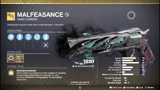 Malfeasance Exotic Weapon amp Catalyst  Darkness in the Light quest guide – Destiny 2 [upl. by Tilagram]