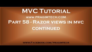 Part 58 Razor views in mvc continued [upl. by Eelarat810]