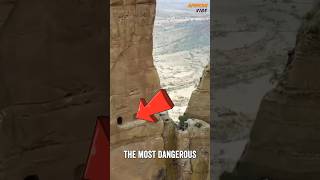 Are you brave enough to climb this 600ft chapel shorts ethiopia [upl. by Melli]