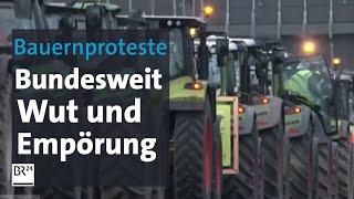 Bundesweite Bauernproteste Wut und Empörung wegen Kürzungen  BR24 [upl. by Ainorev]