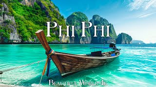 PHI PHI ISLANDS  THAILAND IN 4K UHD With Calming Music  Thailand From Above UHD [upl. by Luann787]