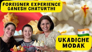 Foreigner Experience Ganesh Chaturthi Famous Sweet of LORD GANESHA UKADICHE MODAK ganeshchaturthi [upl. by Aekim]