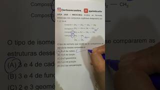 COMO PASSAR EM MEDICINA ISOMERIACADEIAS CARBÔNICAS enem professor vestibular medicina [upl. by Enomaj964]