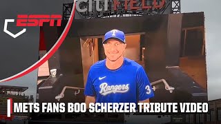 Max Scherzer booed following Mets tribute video at Citi Field  MLB on ESPN [upl. by Kinney]