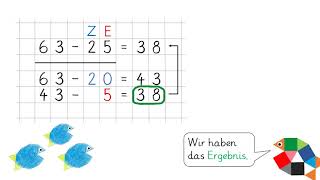 Halbschriftlich Subtraktion Teil 1  Minusaufgaben im Hunderterraum  Mathe lernen in Klasse 2 [upl. by Barna602]