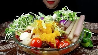 ASMR Spicy Mushroom Salad  Enoki Eringi Jelly Mushroom Golden Ear Mushroom Veggie Mukbang [upl. by Waring]