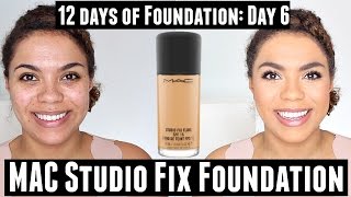 MAC Studio Fix Fluid Foundation Review Oily Skin  12 Days of Foundation Day 6 [upl. by Kovacev74]