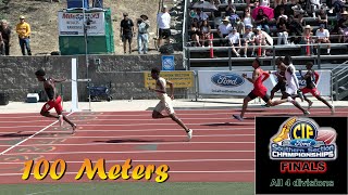 2022 TF  CIFss FINALS  100 Meters Boys all 4 divisions [upl. by Ardnac]