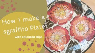 Sgraffito plate with flowers tutorial [upl. by Nnalyrehs966]