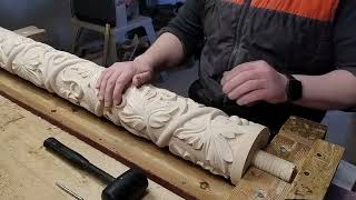 Carved columns wood carvings [upl. by Ladin]