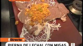 Receta de Lechal con migas ED [upl. by Eleirbag]