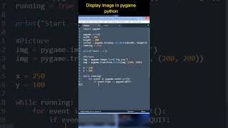 Pygame  Display Image in Pygame python  Pygame python tutorial python pygame [upl. by Orva]