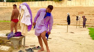 How To Wear A South Asia Mud Wrestling Game Castume  Tie Langot At Home For Workout [upl. by Kailey706]