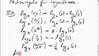 1005 Rechenregeln für Logarithmen [upl. by Eilime]