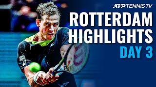 Pospisil Stuns Medvedev AugerAliassime and Monfils Advance  Rotterdam Day 3 Highlights [upl. by Sitsuj]