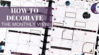 MY TIPS FOR DECORATING THE MONTHLY VIEW  Classic Happy Planner [upl. by Jeroma]