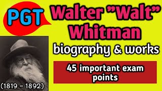 Walter Walt Whitmans biography amp works [upl. by Rutra]