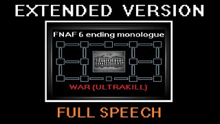 EXTENDED version FNAF 6 ending  WAR  ULTRAKILL [upl. by Harraf]