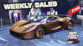 GTA 5 Online WEEKLY SALES  CARS TO BUY  NEW Update amp Podium Car  Weekly Update  FREE CARS [upl. by Annekim]