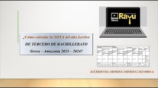 Cómo calcular la NOTA FINAL del año Lectivo de 3BGU [upl. by Bach430]