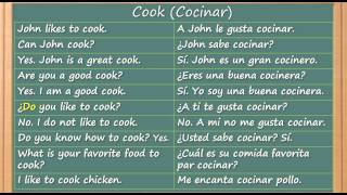 Como aprender ingles rapido y facil  Cocinar [upl. by Auqinaj]