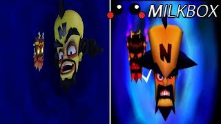 Crash Bandicoot N Sane Trilogy All TIME TWISTER Messages Comparison PS4 VS Original [upl. by Llerrah]