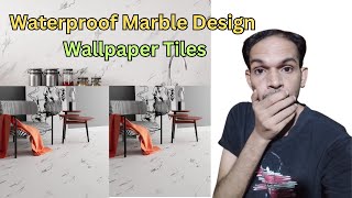 Waterproof Marble Design Wallpaper Tiles  PVC Tiles Design  Marble Design Wallpaper [upl. by Crotty]