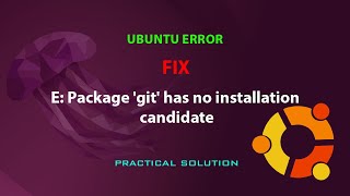 UBUNTU FIX E Package git has no installation candidate [upl. by Akenna]