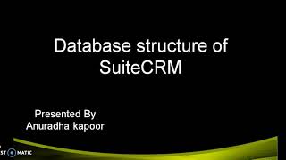 Suitecrm Database structure Tutorial  SuiteCRM tutorials for beginners  EnglishHindi [upl. by Ycrep157]