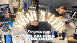 SABAH 4 ‘ TE KALKIP DERS ÇALIŞTIĞIM BİR GÜN ☕️📑💻 KÜTÜPHANE VLOG  yks [upl. by Aubreir]