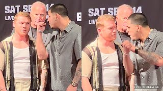 HEATED CANELO VS BERLANGA FACE OFF BOTH FIGHTERS GOING AT IT [upl. by Htebazile]