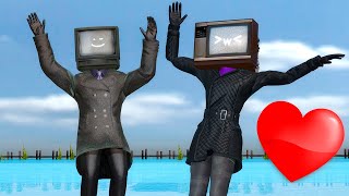 NEW TV WOMAN amp TV MAN LOVE XMAS HAPPY NEW YEAR 2025 DELUXE  TV Man Saves TV Woman in Garrys Mod [upl. by Elboa]