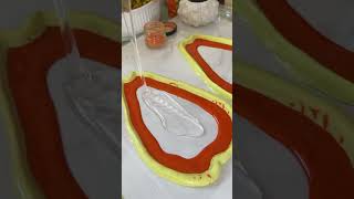 Simple craft ideas  how to make papaya tray resin epoxy 5 mint craft 😱 craft resin resin papaya [upl. by Rochette]