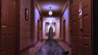 Enchanting Ghost Hotel Ambience ASMR 👻 Airy Hallway Sounds Vintage Elevator Floor Creaks  More [upl. by Nnylhsa]