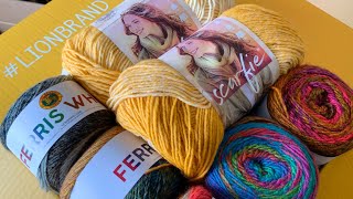 UNBOXING Great Yarns for Fall from Lion Brand  Lets Take a Look at more wonderful yarns [upl. by Vaenfila17]