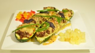 52  Gefüllte Zucchini überbacken  HackfleischGemüsefüllung  KanalELF  Koch und Back Rezepte [upl. by Ilamad]