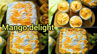 mango delight  mango delight Recipe  mango dessert  Creamy mango delight by cooking with Salva [upl. by Huskey]