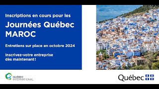 Entreprises  Journées Québec Maroc 2024 [upl. by Riordan379]